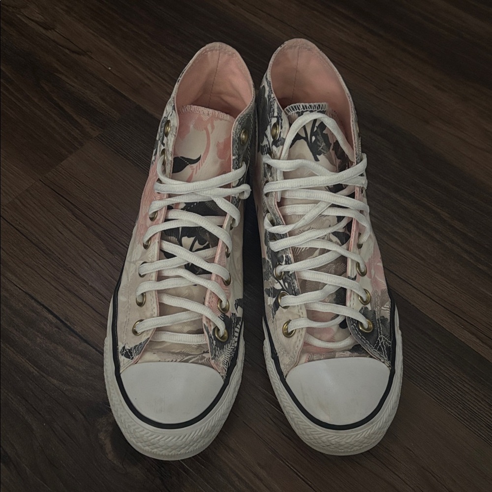 Converse Pink/Floral High-Tops